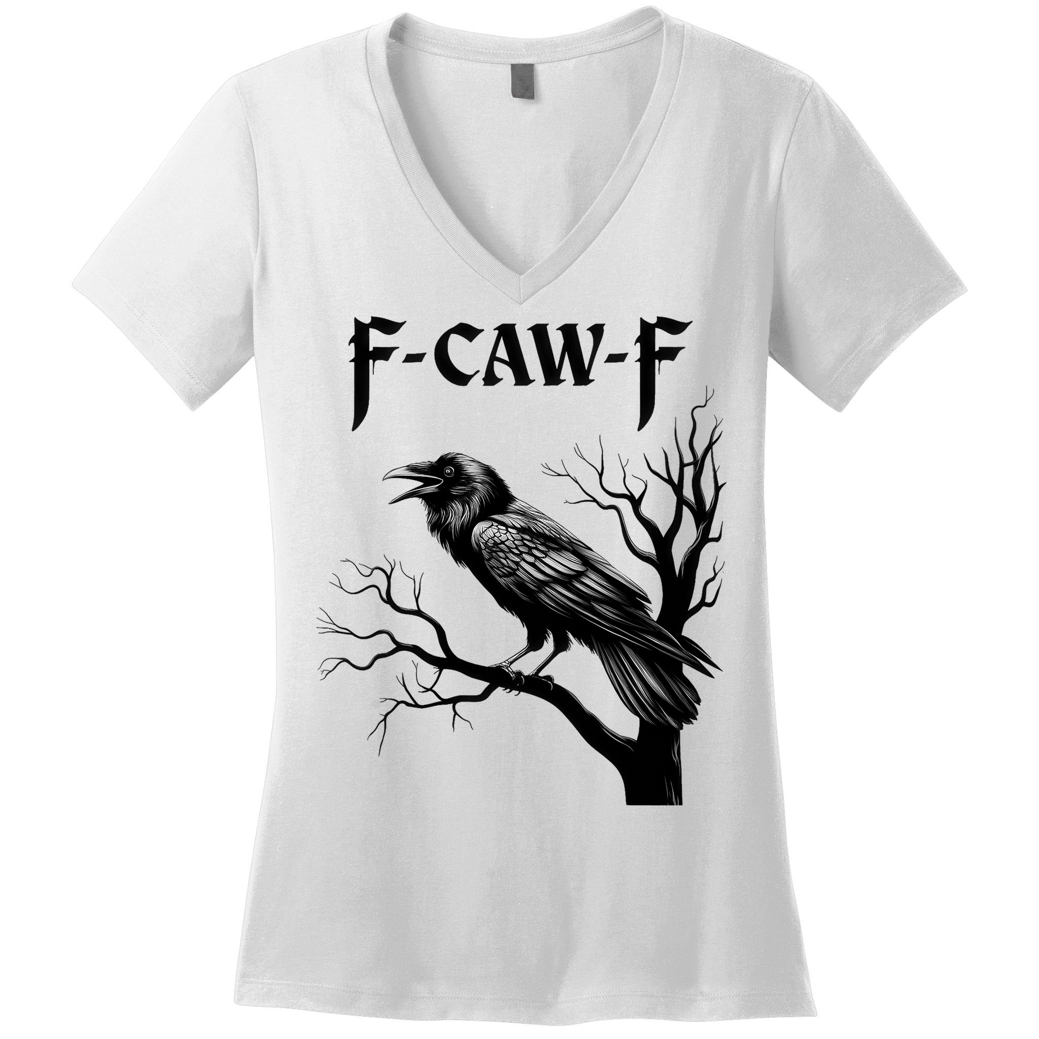 Black Crow, F-Caw-F Black Bird Women's V-Neck T-Shirt