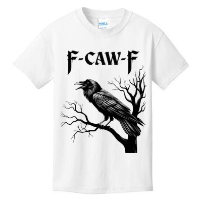 Black Crow, F-Caw-F Black Bird Kids T-Shirt