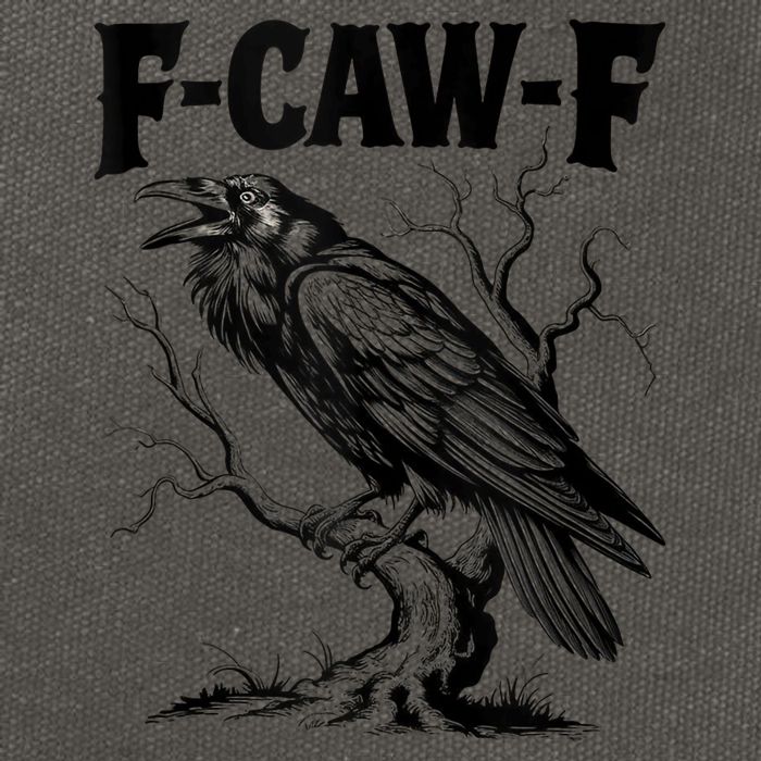 Black Crow, F-Caw-F Funny Black Bird Lover Cotton Canvas Backpack