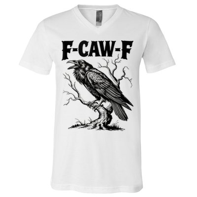 Black Crow, F-Caw-F Funny Black Bird Lover V-Neck T-Shirt