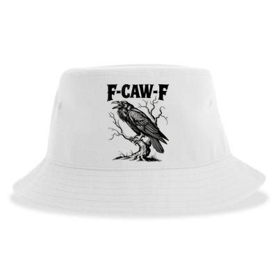 Black Crow, F-Caw-F Funny Black Bird Lover Sustainable Bucket Hat