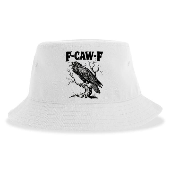 Black Crow, F-Caw-F Funny Black Bird Lover Sustainable Bucket Hat