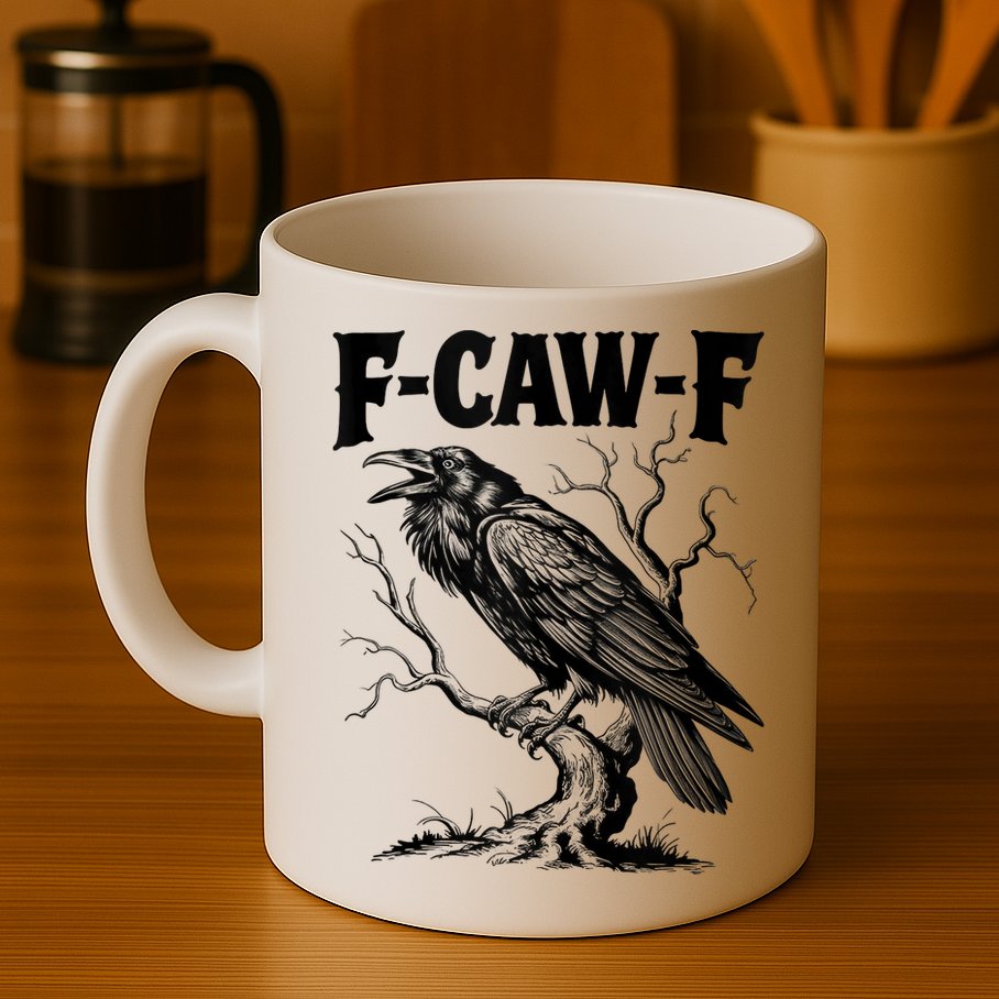 Black Crow, F-Caw-F Funny Black Bird Lover Mug