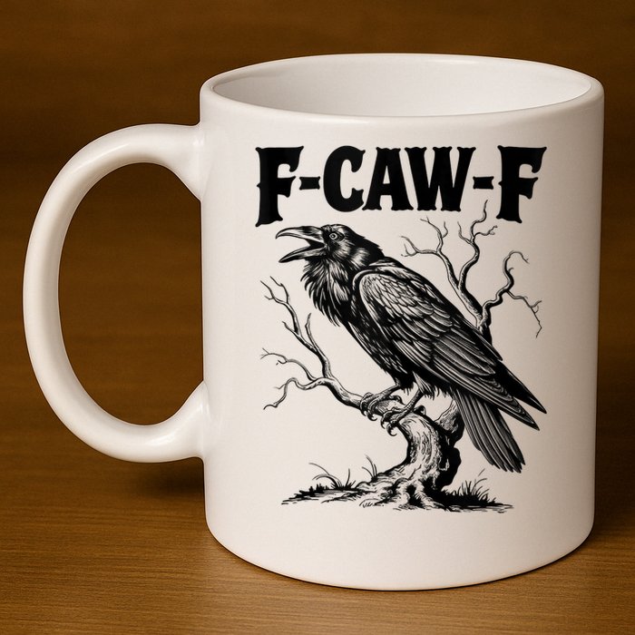 Black Crow, F-Caw-F Funny Black Bird Lover 11oz C Handle Ceramic Mug