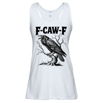 Black Crow, F-Caw-F Funny Black Bird Lover Ladies Essential Flowy Tank