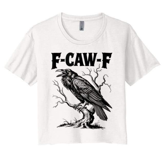 Black Crow, F-Caw-F Funny Black Bird Lover Crop Top
