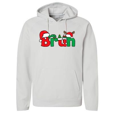 Bruh Christmas Funny Xmas Pajama Performance Fleece Hoodie