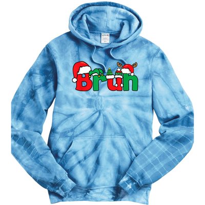 Bruh Christmas Funny Xmas Pajama Tie Dye Hoodie