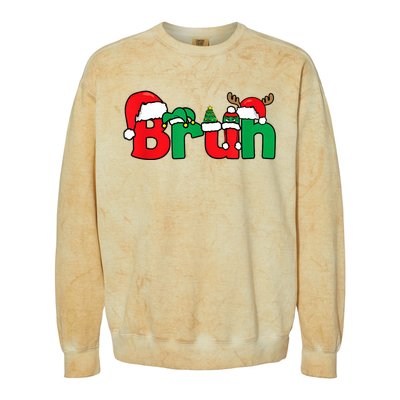 Bruh Christmas Funny Xmas Pajama Colorblast Crewneck Sweatshirt