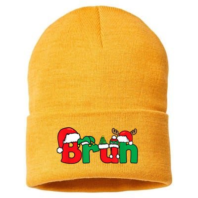 Bruh Christmas Funny Xmas Pajama Sustainable Knit Beanie