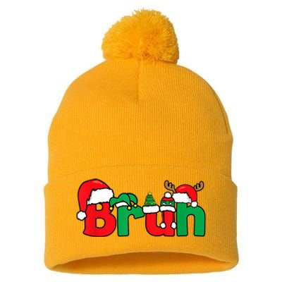 Bruh Christmas Funny Xmas Pajama Pom Pom 12in Knit Beanie