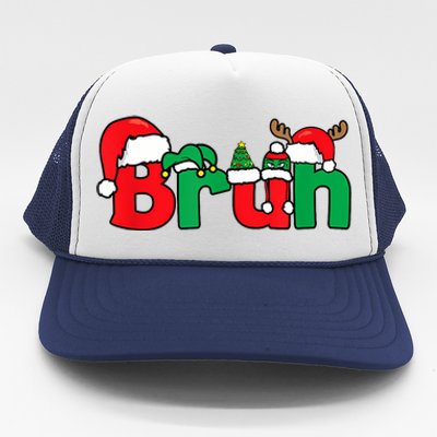 Bruh Christmas Funny Xmas Pajama Trucker Hat