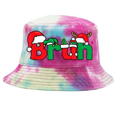 Bruh Christmas Funny Xmas Pajama Tie-Dyed Bucket Hat