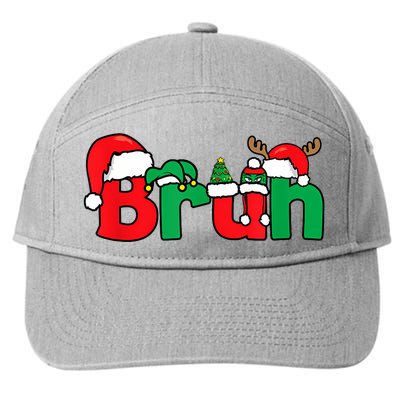 Bruh Christmas Funny Xmas Pajama 7-Panel Snapback Hat