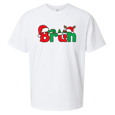 Bruh Christmas Funny Xmas Pajama Sueded Cloud Jersey T-Shirt