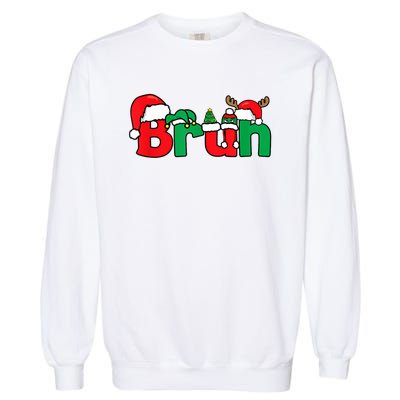 Bruh Christmas Funny Xmas Pajama Garment-Dyed Sweatshirt