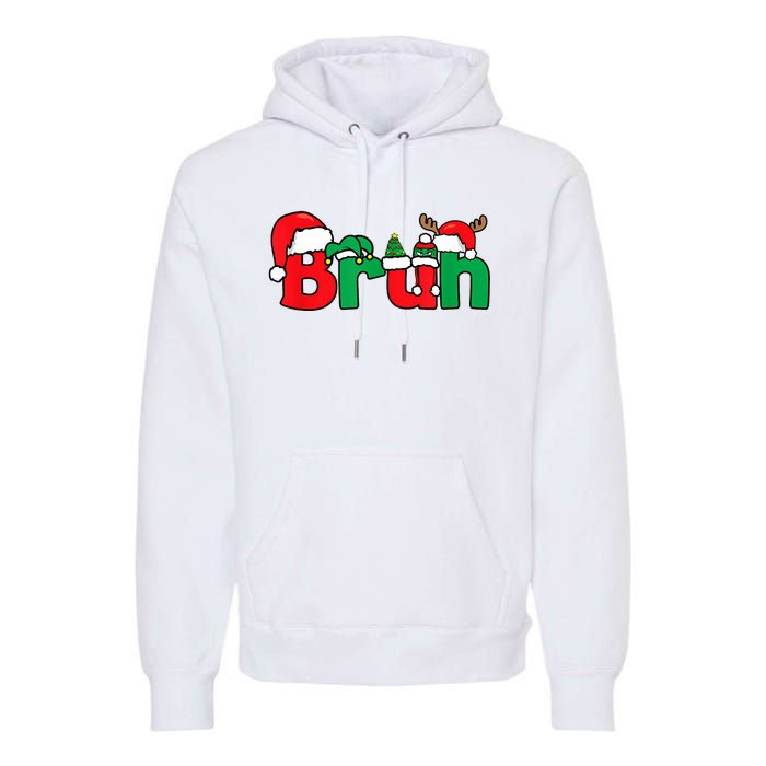 Bruh Christmas Funny Xmas Pajama Premium Hoodie