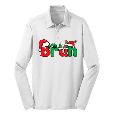 Bruh Christmas Funny Xmas Pajama Silk Touch Performance Long Sleeve Polo