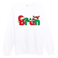 Bruh Christmas Funny Xmas Pajama Premium Crewneck Sweatshirt