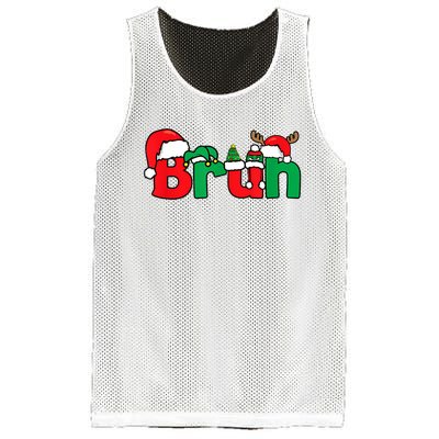 Bruh Christmas Funny Xmas Pajama Mesh Reversible Basketball Jersey Tank