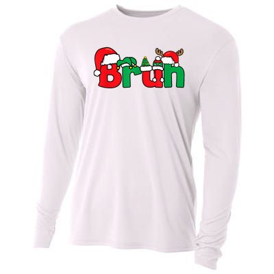 Bruh Christmas Funny Xmas Pajama Cooling Performance Long Sleeve Crew