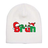 Bruh Christmas Funny Xmas Pajama Short Acrylic Beanie