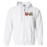 Bruh Christmas Funny Xmas Pajama Full Zip Hoodie