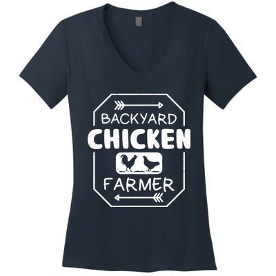 Backyard Chicken Farmer Tee Country Farm Women Girl Men Women's V-Neck T-Shirt