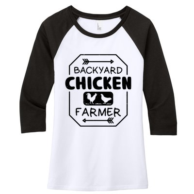 Backyard Chicken Farmer Tee Country Farm Women Girl Men Women's Tri-Blend 3/4-Sleeve Raglan Shirt