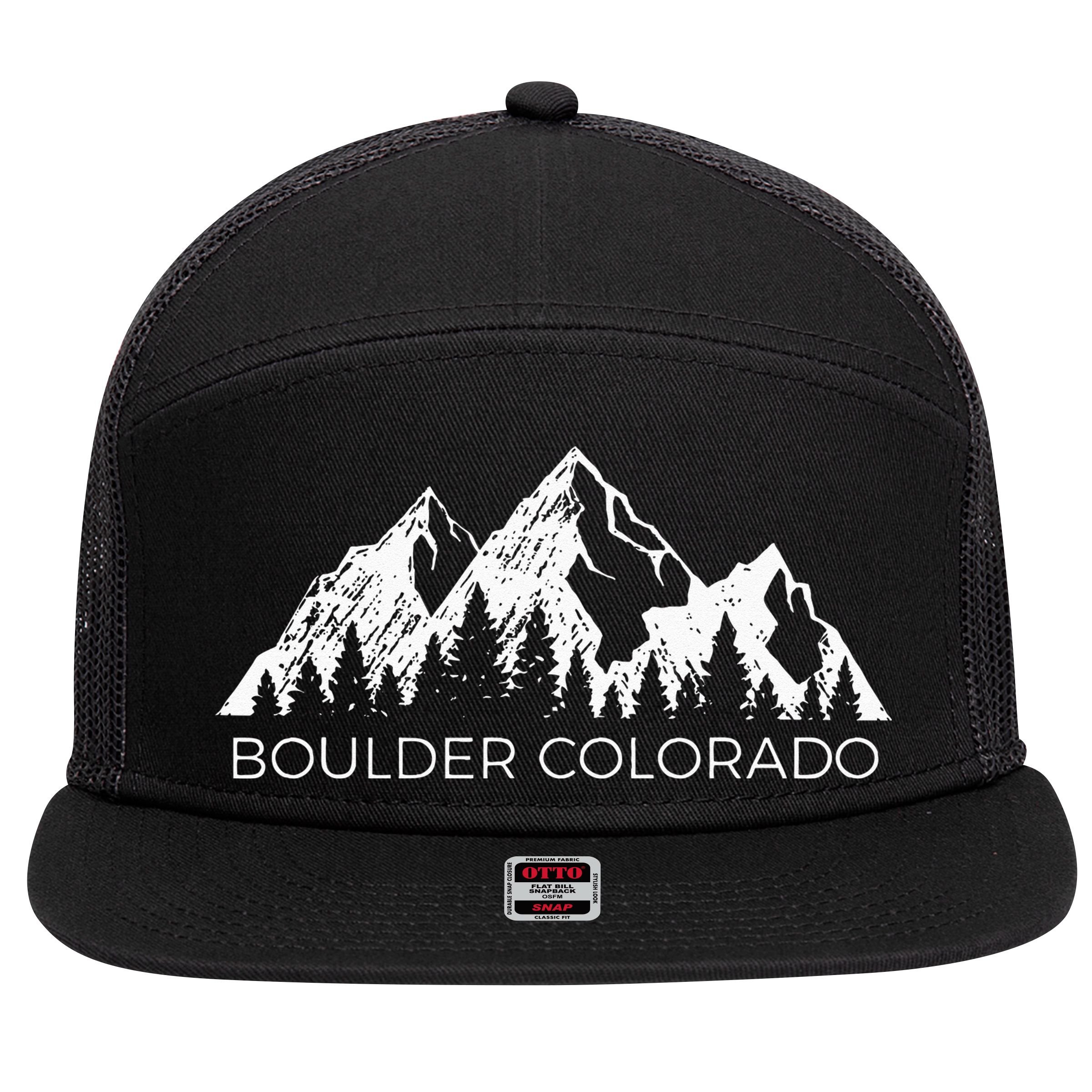 Boulder Colorado For Men Women Boulder Colorado Gift 7 Panel Mesh Trucker Snapback Hat