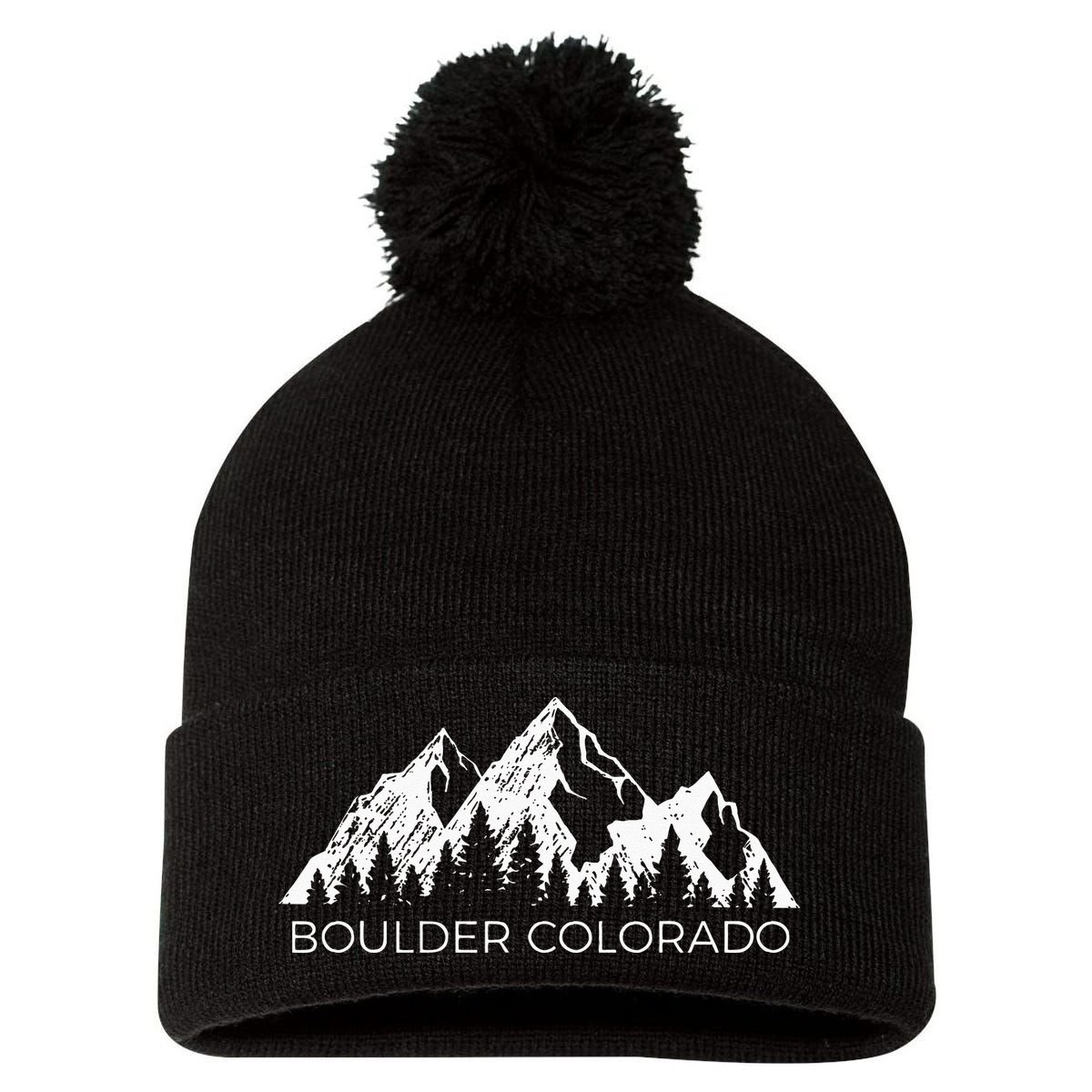 Boulder Colorado For Men Women Boulder Colorado Gift Pom Pom 12in Knit Beanie