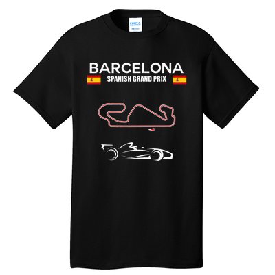 Barcelona Circuit Formula Racing Car Spanish Grand Prix Tall T-Shirt