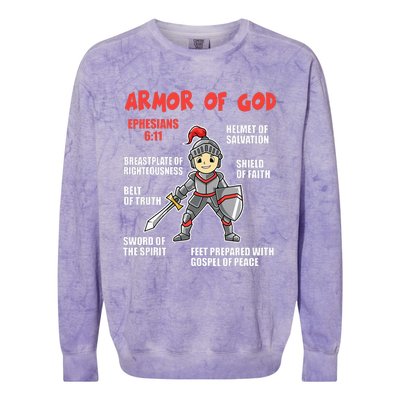 Bible Chapters For Put On The Full Armor Of God Colorblast Crewneck Sweatshirt