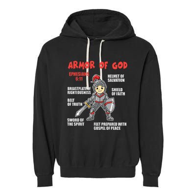 Bible Chapters For Put On The Full Armor Of God Garment-Dyed Fleece Hoodie