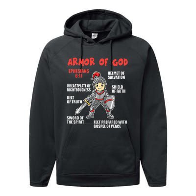 Bible Chapters For Put On The Full Armor Of God Performance Fleece Hoodie