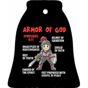 Bible Chapters For Put On The Full Armor Of God Ceramic Bell Ornament