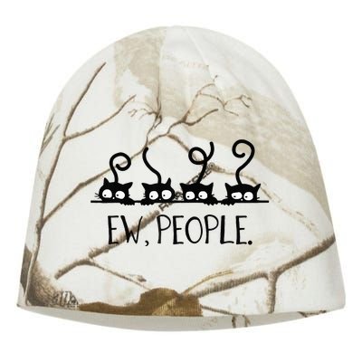 black cat funny ew people meowy cat lovers Kati - Camo Knit Beanie