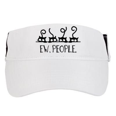 black cat funny ew people meowy cat lovers Adult Drive Performance Visor