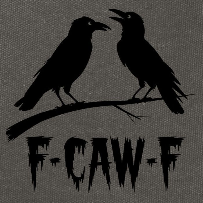 Black Crow, F-Caw-F Funny Black Bird Lover Cotton Canvas Backpack