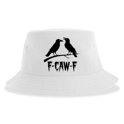 Black Crow, F-Caw-F Funny Black Bird Lover Sustainable Bucket Hat