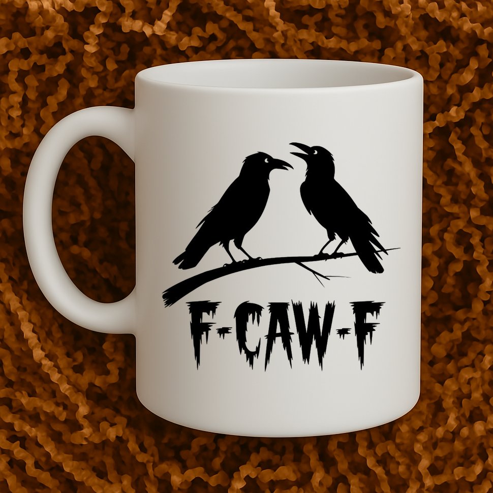 Black Crow, F-Caw-F Funny Black Bird Lover Mug