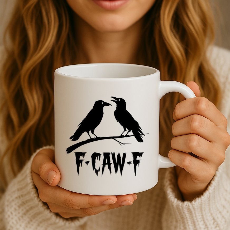 Black Crow, F-Caw-F Funny Black Bird Lover Mug