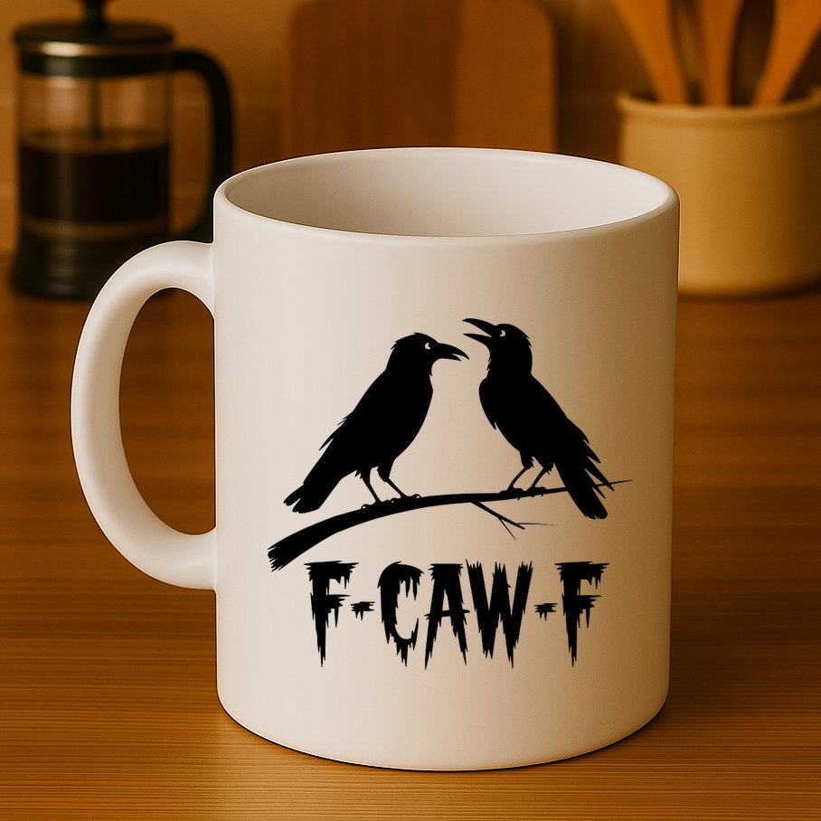 Black Crow, F-Caw-F Funny Black Bird Lover Mug