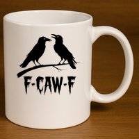 Black Crow, F-Caw-F Funny Black Bird Lover 11oz C Handle Ceramic Mug