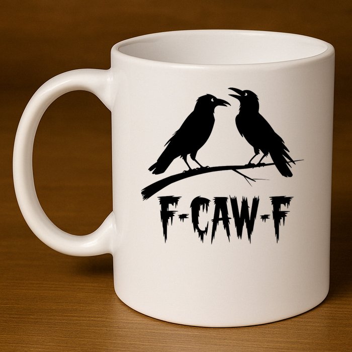 Black Crow, F-Caw-F Funny Black Bird Lover 11oz C Handle Ceramic Mug