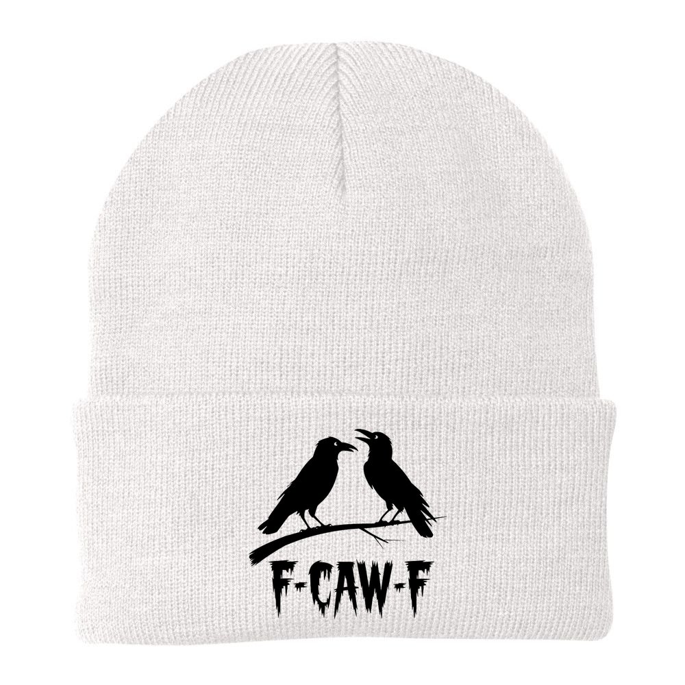 Black Crow, F-Caw-F Funny Black Bird Lover Beanie