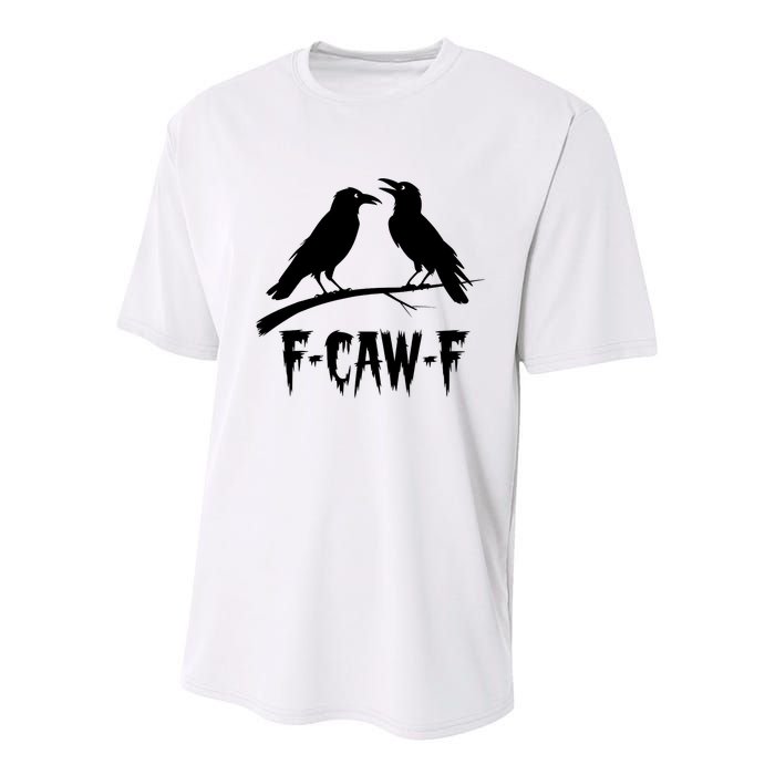 Black Crow, F-Caw-F Funny Black Bird Lover Youth Performance Sprint T-Shirt