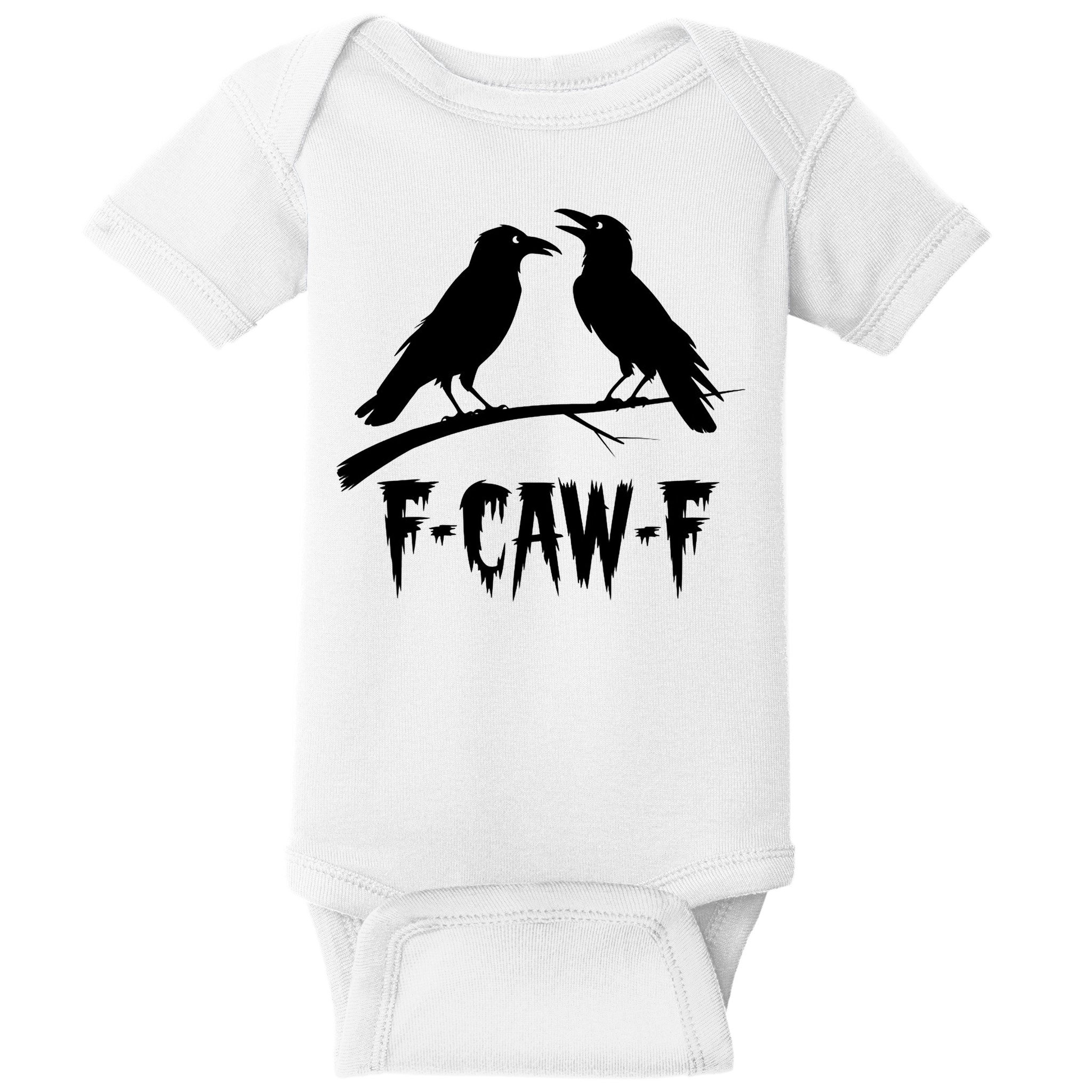 Black Crow, F-Caw-F Funny Black Bird Lover Baby Bodysuit