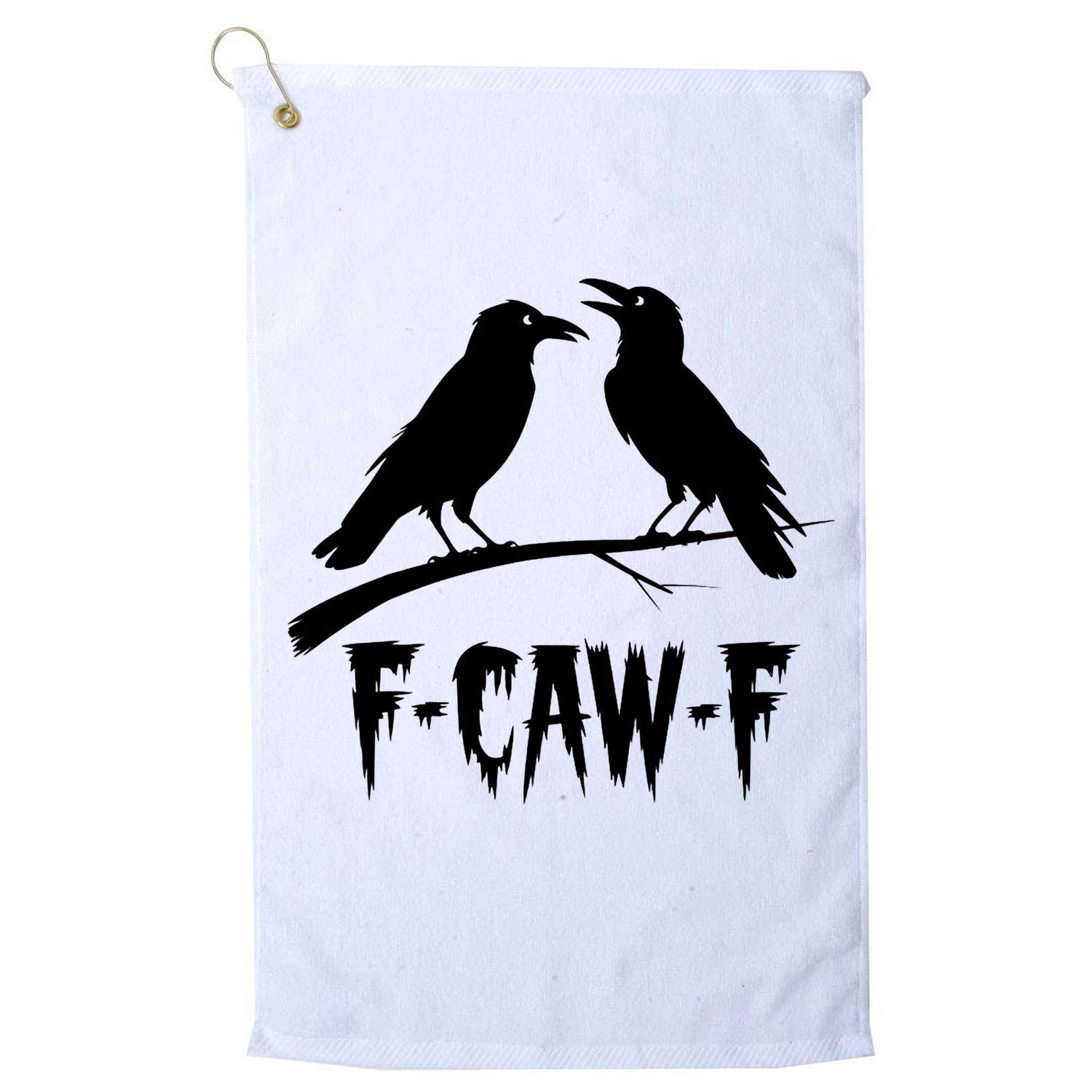 Black Crow, F-Caw-F Funny Black Bird Lover Golf Towel