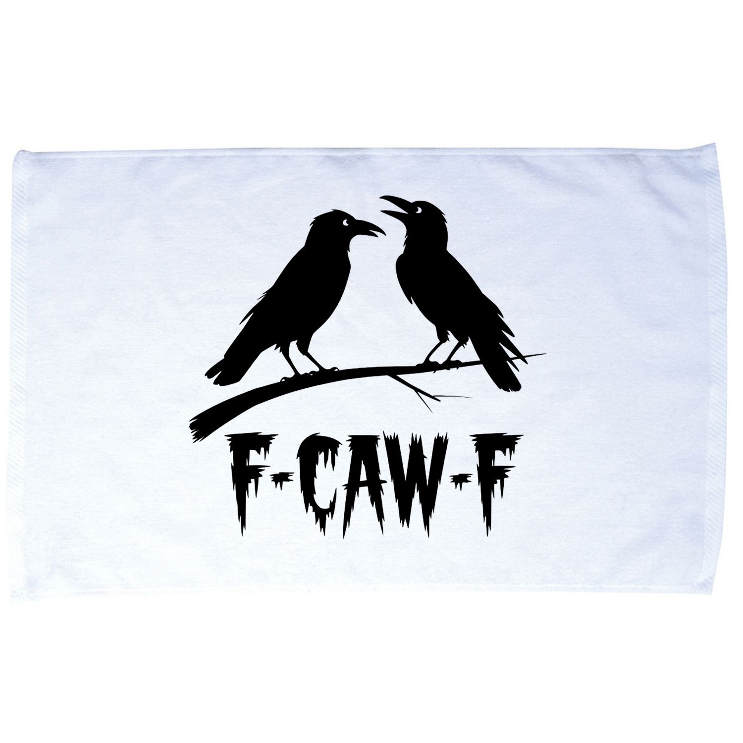 Black Crow, F-Caw-F Funny Black Bird Lover Microfiber Hand Towel